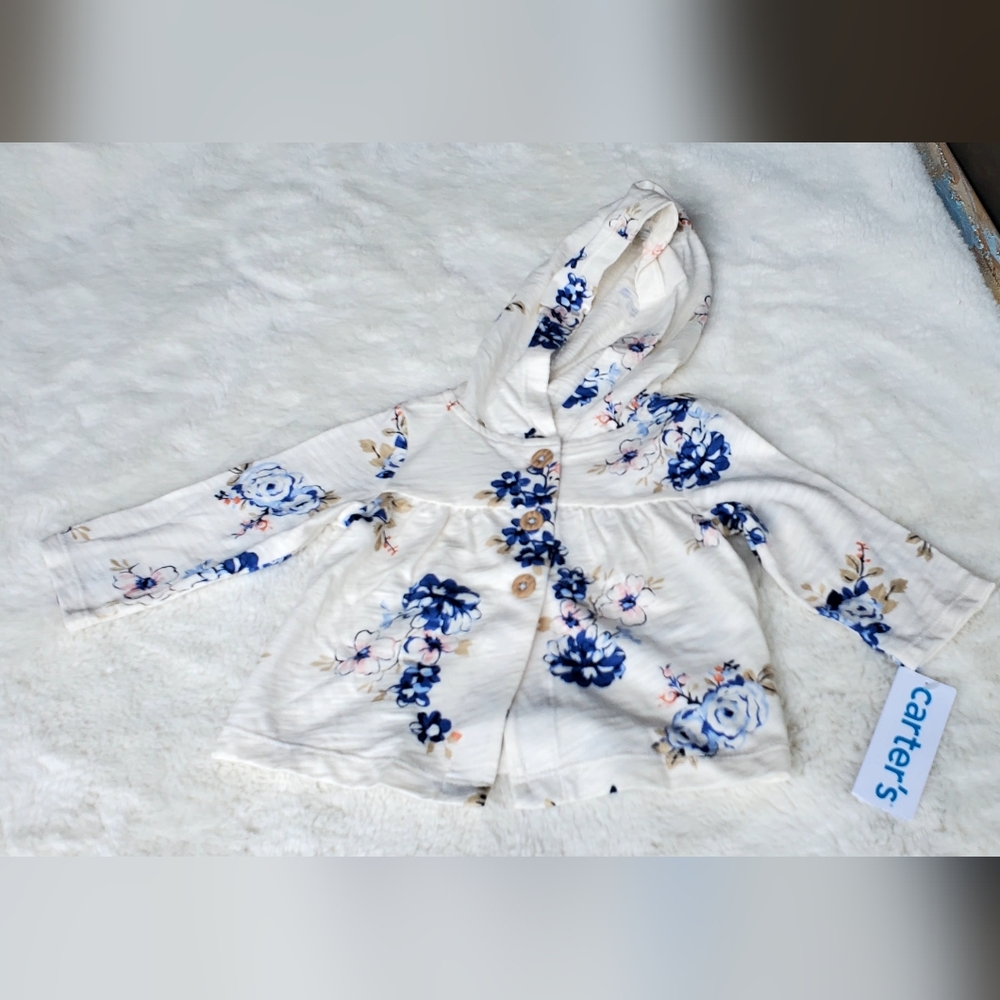 Floral Baby Lighweight  Hoodie Size 6m